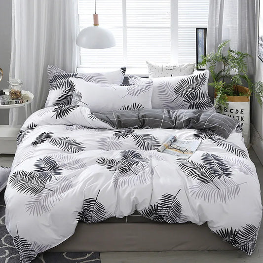 3pcs Plant Leaf Theme Duvet Cover Set